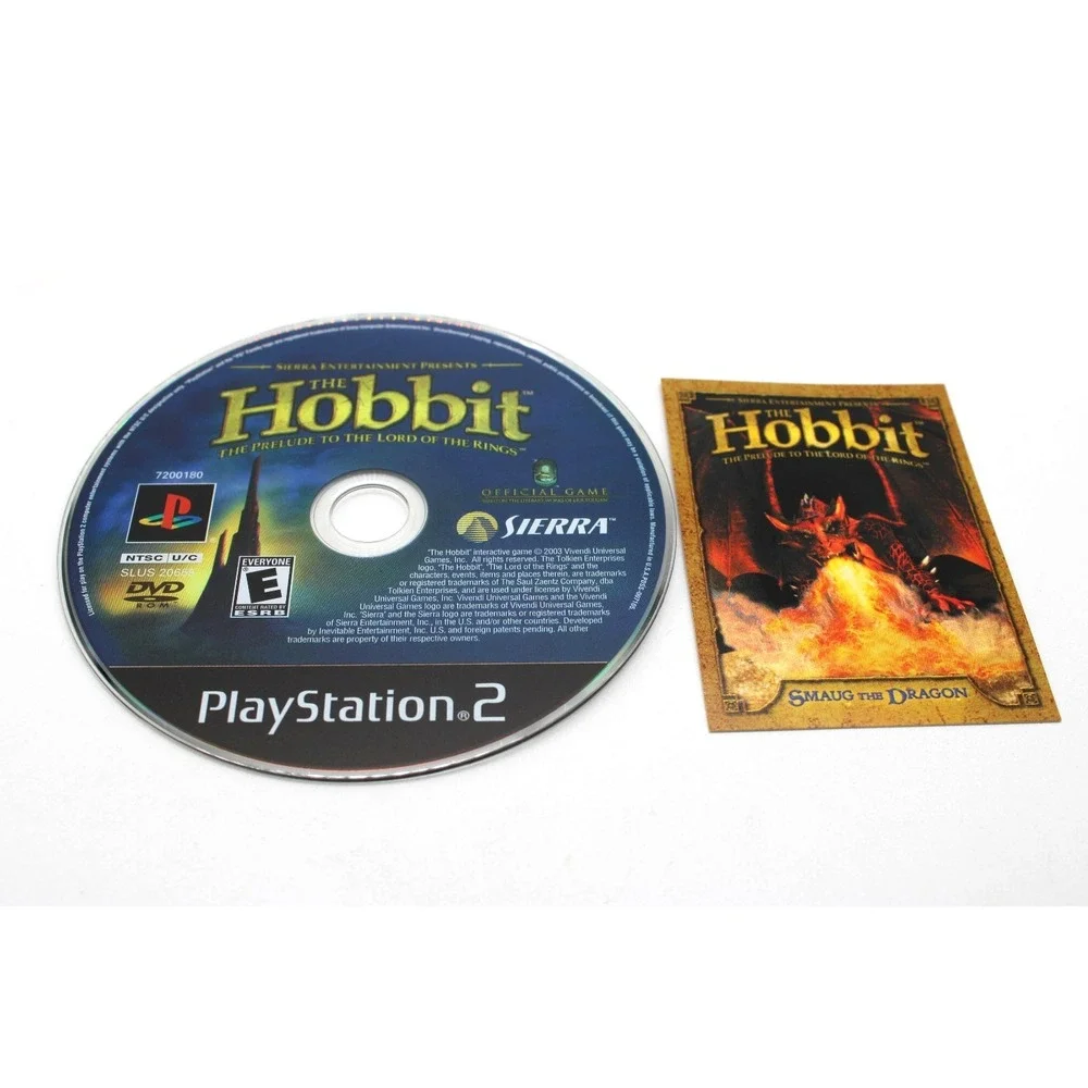 PS2 The Hobbit (Sony PlayStation 2, 2003) w/ SMAUG the DRAGON CARD, Manual + Reg